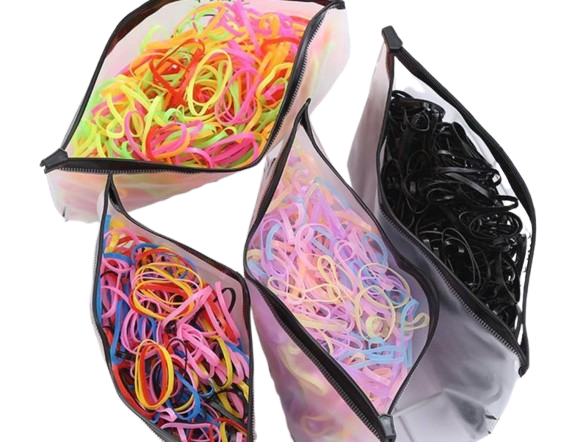 500 Peças de Elástico De Cabelo Feminino Descartável Multicolorido